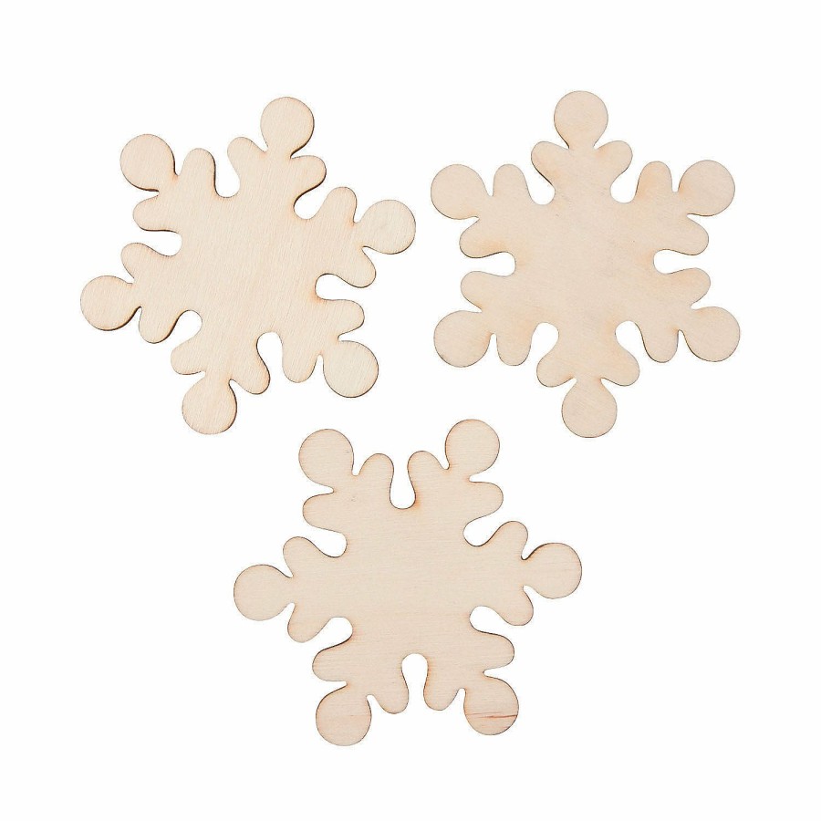 Crafts For Kids * | New Diy Unfinished Wood Snowflakes 35 Pc.