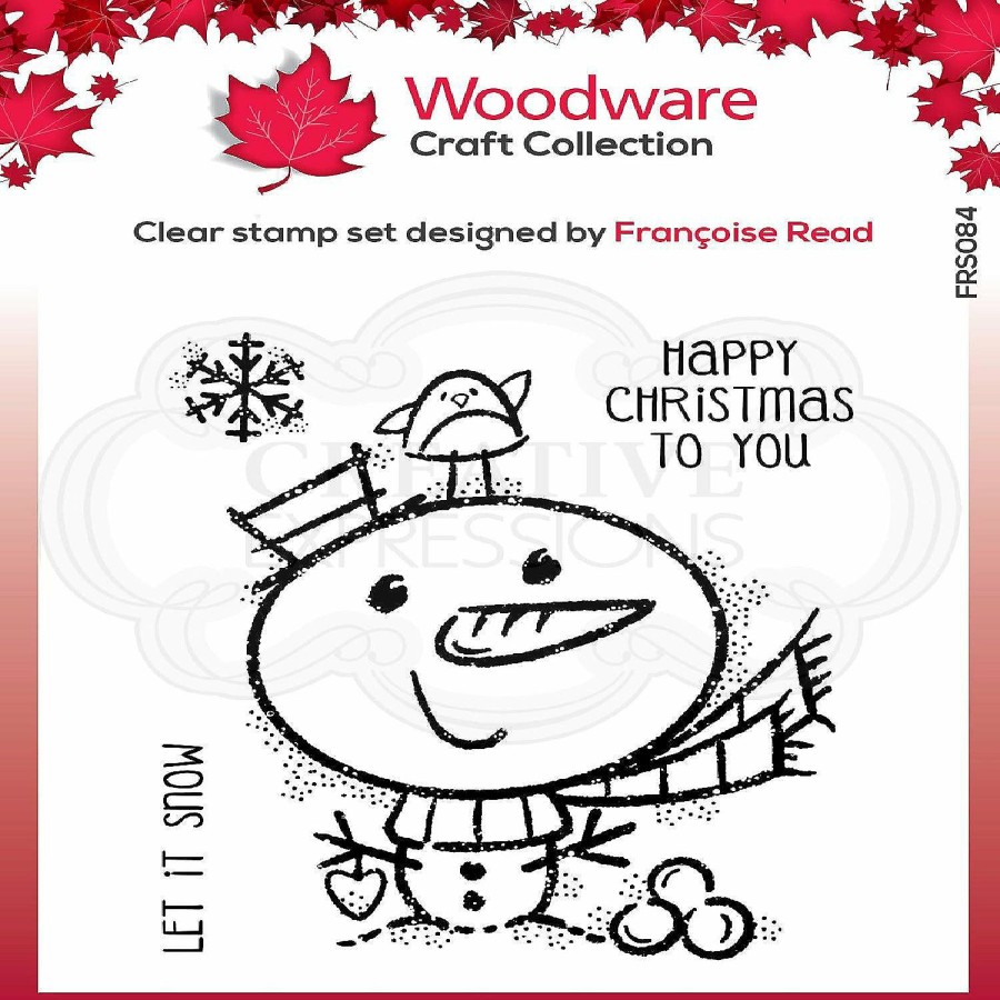 Craft Supplies * | Coupon Woodware Craft Collection Woodware Clear Singles Little Snowman 4 In X 4 In Stamp