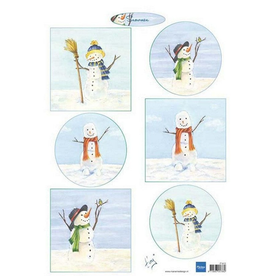 Crafts For Kids * | Cheapest Marianne Design Cutting Sheet Tiny'S Snowmen