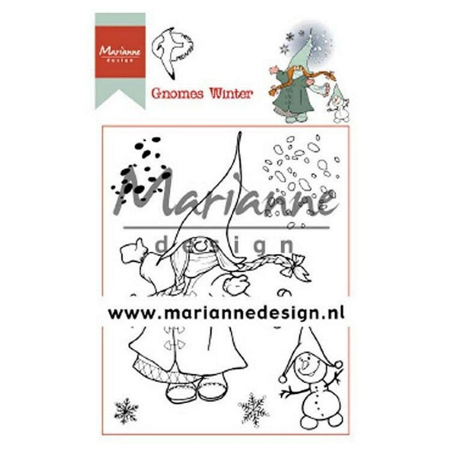 Craft Supplies * | New Marianne Design Clear Stamps Hetty'S Gnomes Winter