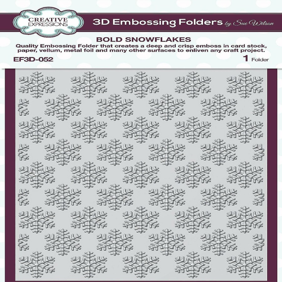 Scrapbooking & Paper Crafts * | Cheapest Creative Expressions Bold Snowflakes 5 34 In X 7 12 In 3D Embossing Folder