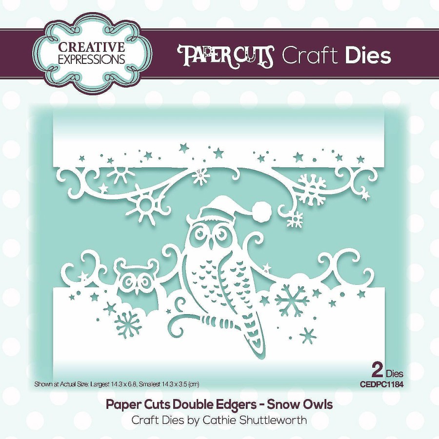 Craft Supplies * | Best Deal Creative Expressions Paper Cuts Snow Owls Double Edger Craft Die