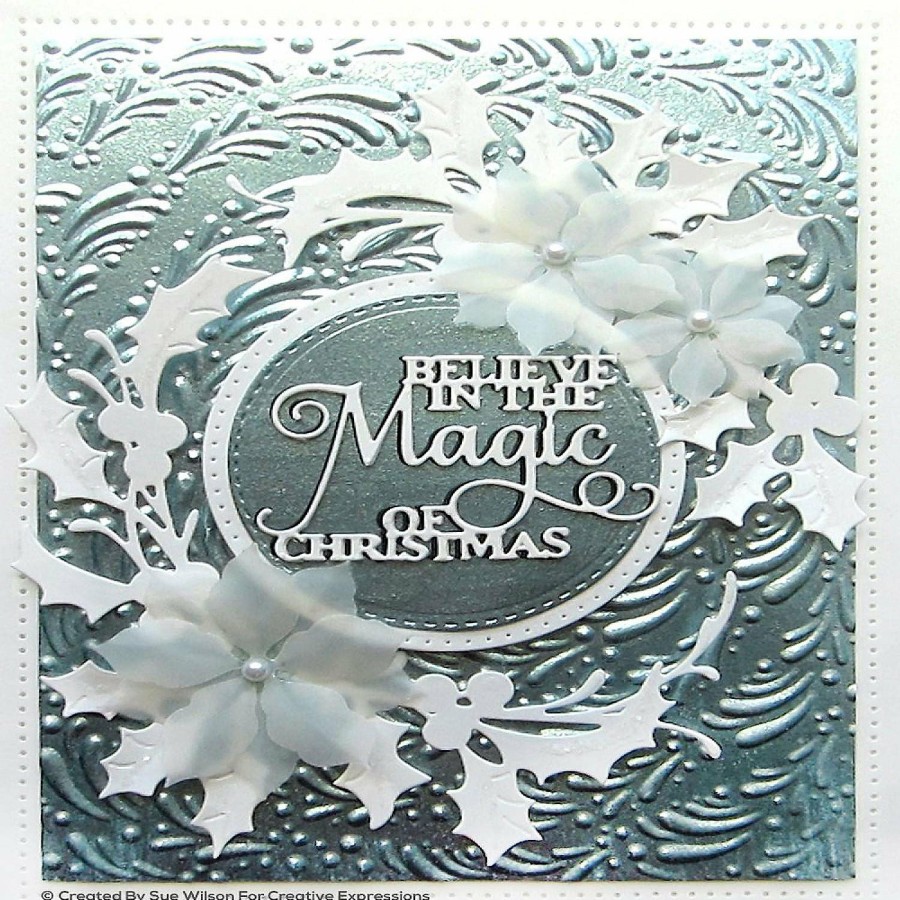 Scrapbooking & Paper Crafts * | Discount Creative Expressions Winter Wreath 5 34 X 7 12 3D Embossing Folder