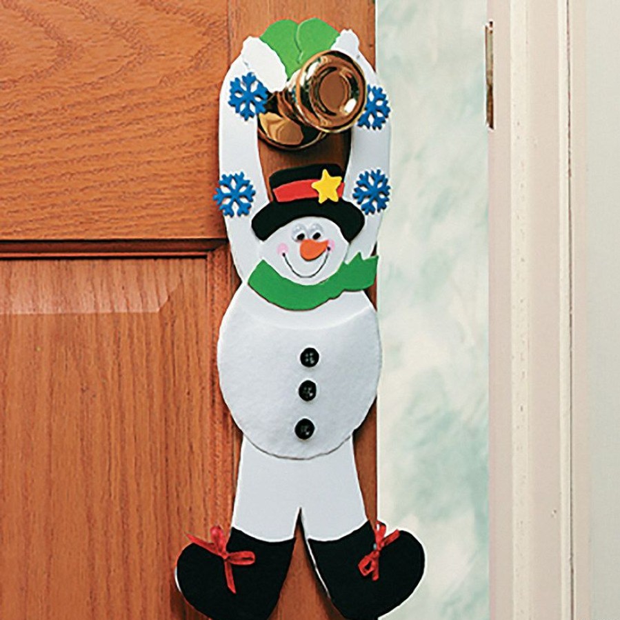 Crafts For Kids * | Brand New Snowman Pouch Doorknob Hanger Craft Kit Makes 12