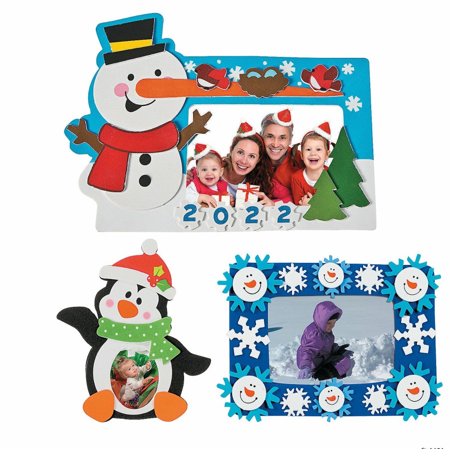 Crafts For Kids * | Promo Winter Picture Frame Magnet Craft Kit Assortment Makes 144