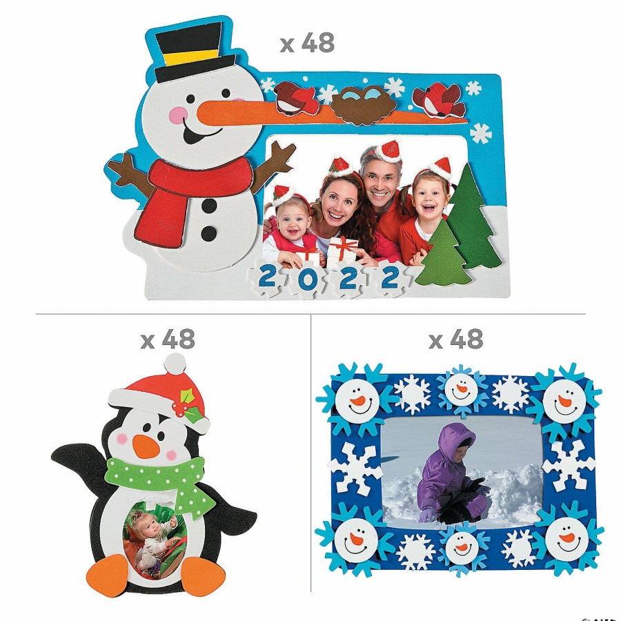 Crafts For Kids * | Promo Winter Picture Frame Magnet Craft Kit Assortment Makes 144