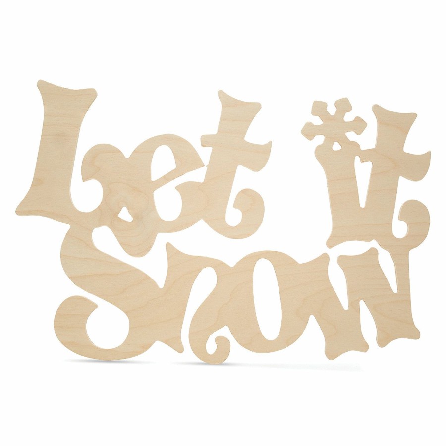 Adult Crafts * | Top 10 Woodpeckers Crafts, Diy Unfinished Wood 18 Let It Snow Cutout Pack Of 12