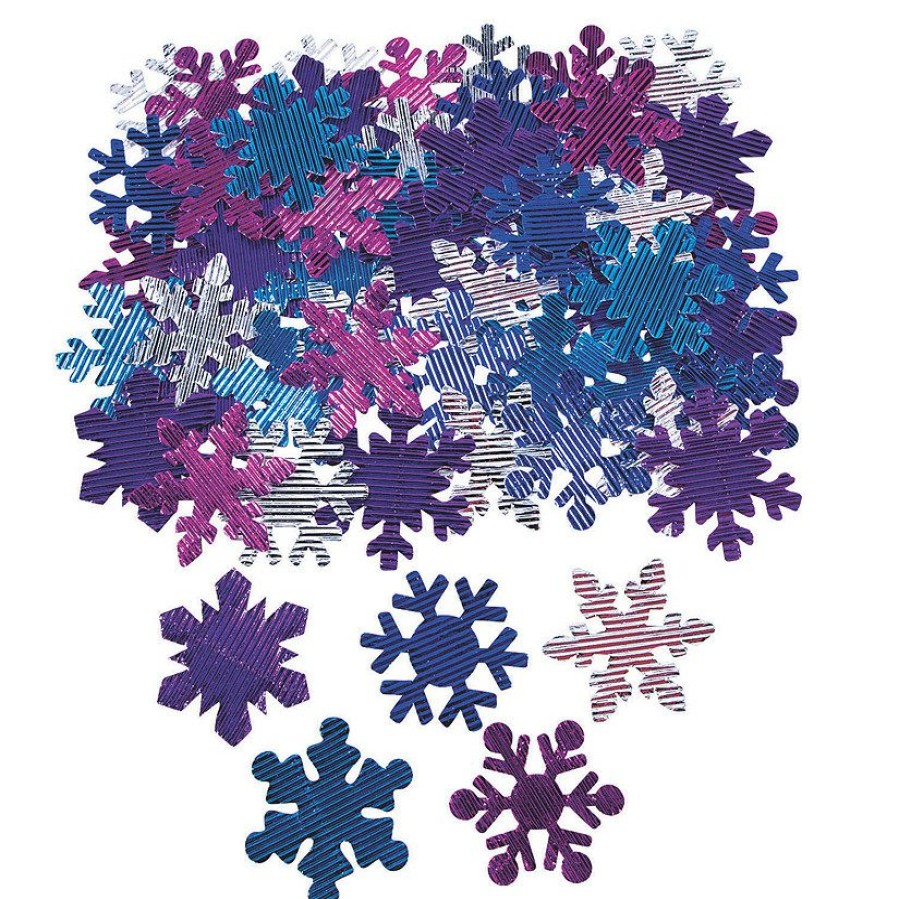 Craft Supplies * | Best Sale Metallic Corrugated Snowflakes 100 Pc.