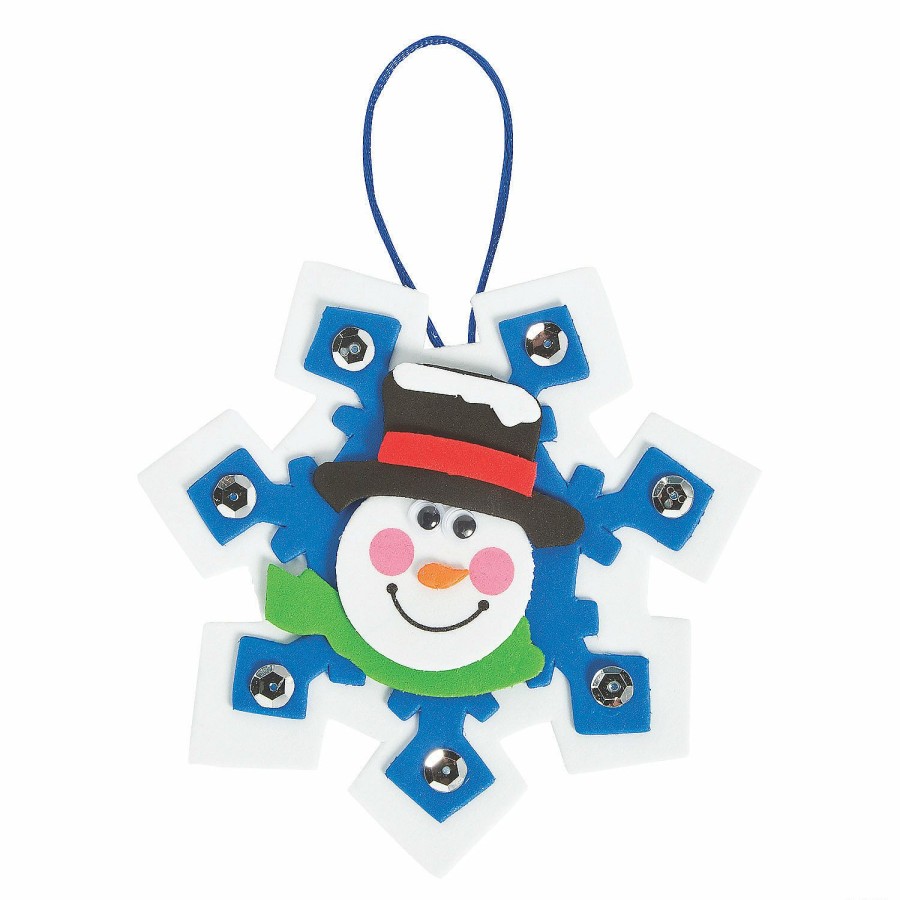 Crafts For Kids * | Coupon Snowman Snowflake Christmas Ornament Craft Kit Makes 12