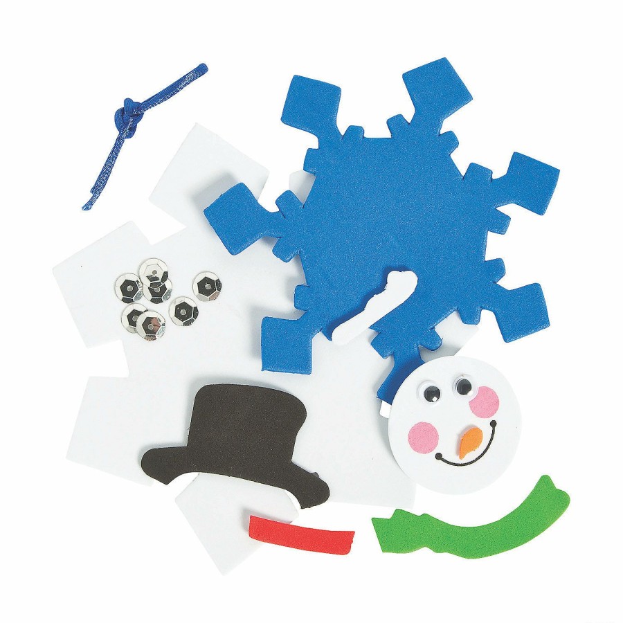 Crafts For Kids * | Coupon Snowman Snowflake Christmas Ornament Craft Kit Makes 12