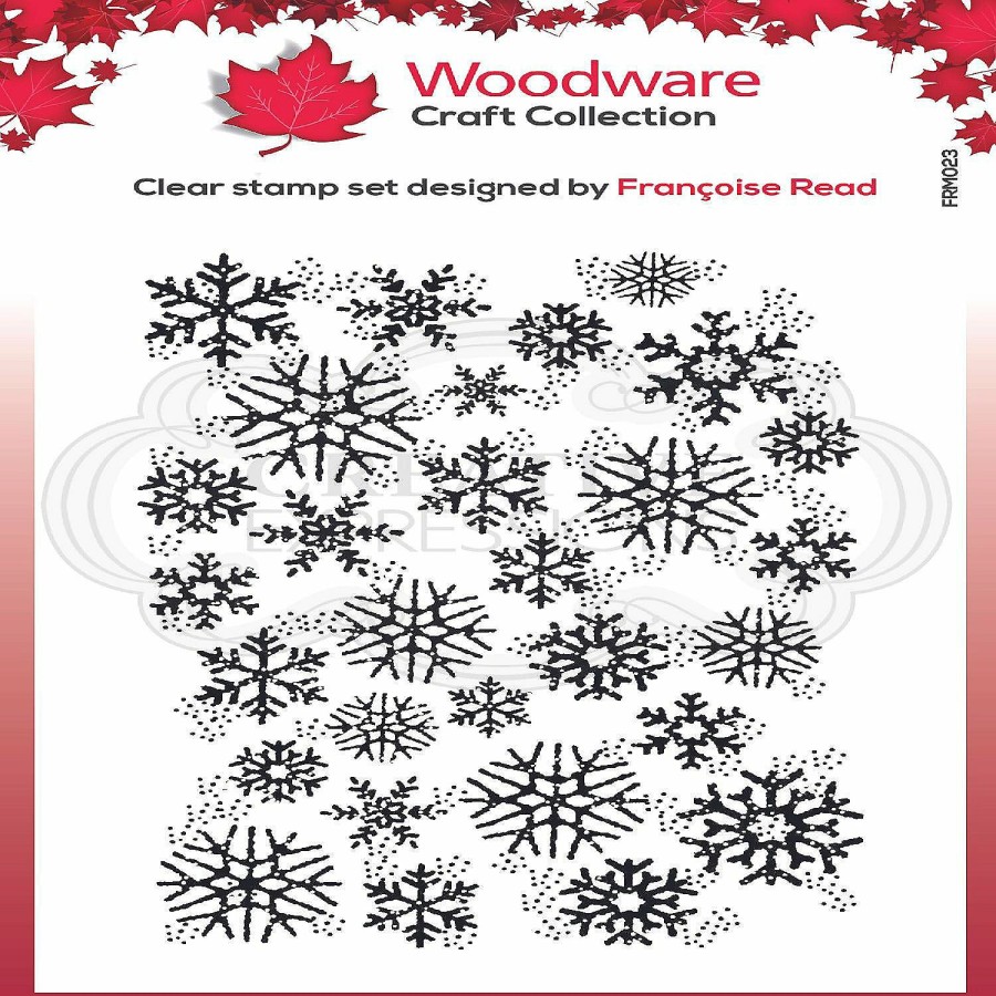 Craft Supplies * | Cheap Woodware Craft Collection Woodware Clear Singles Snowflake Flurry 38 In X 26 In Stamp