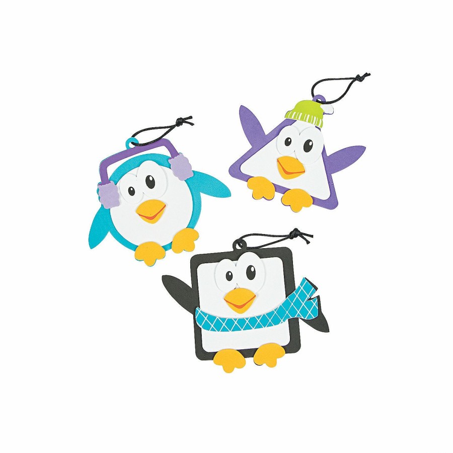 Crafts For Kids * | Outlet Simple Shape Penguin Ornament Craft Kit Makes 12