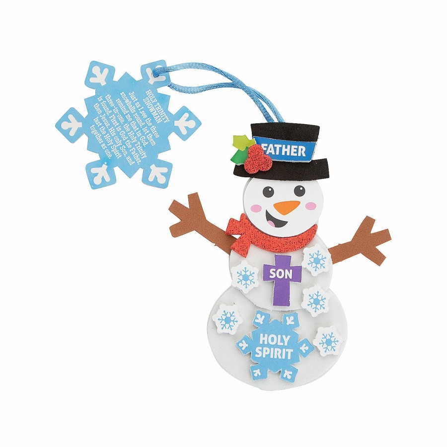 Crafts For Kids * | Outlet Holy Trinity Snowman Ornament Craft Kit Makes 12