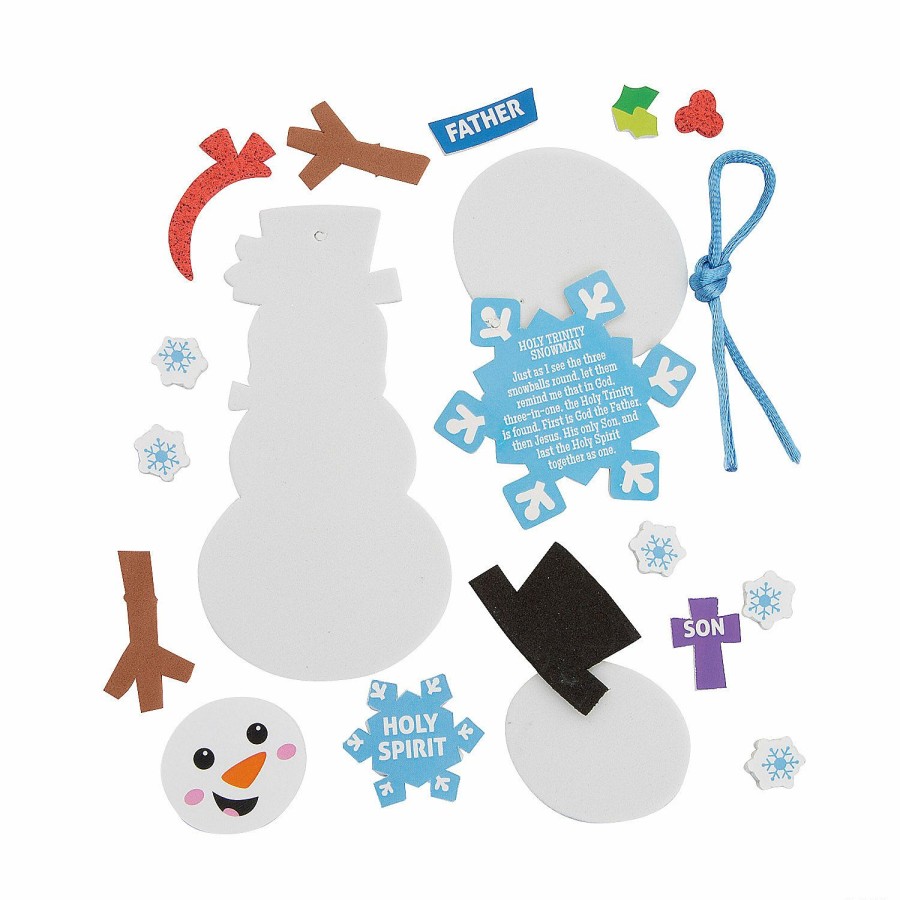 Crafts For Kids * | Outlet Holy Trinity Snowman Ornament Craft Kit Makes 12