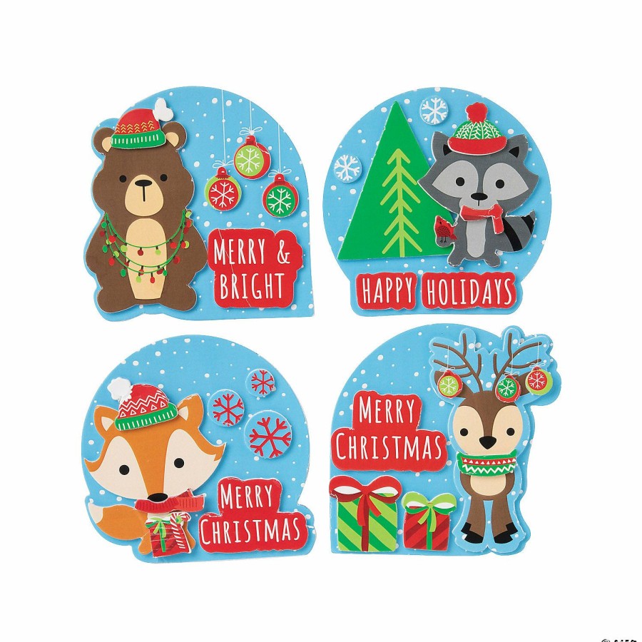 Crafts For Kids * | Cheap Christmas Woodland Animal Magnet Craft Kit Makes 12