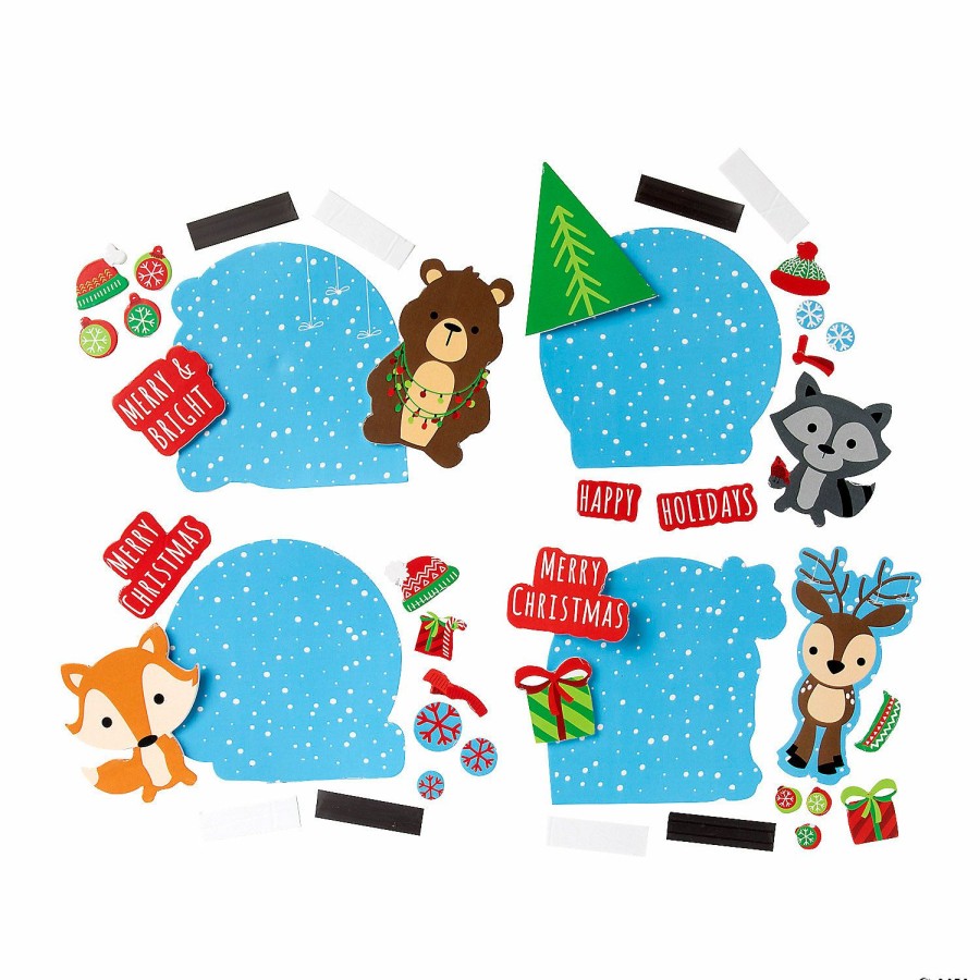 Crafts For Kids * | Cheap Christmas Woodland Animal Magnet Craft Kit Makes 12