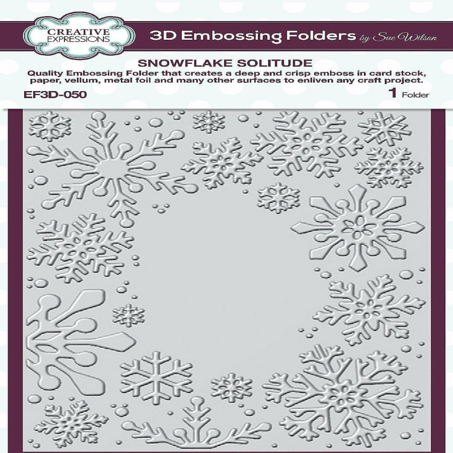 Scrapbooking & Paper Crafts * | Best Deal Creative Expressions Snowflake Solitude 5 34 In X 7 12 In 3D Embossing Folder