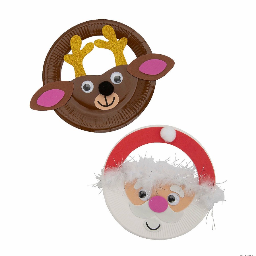 Crafts For Kids * | Flash Sale Christmas Character Plate Door Hanger Craft Kit Makes 12