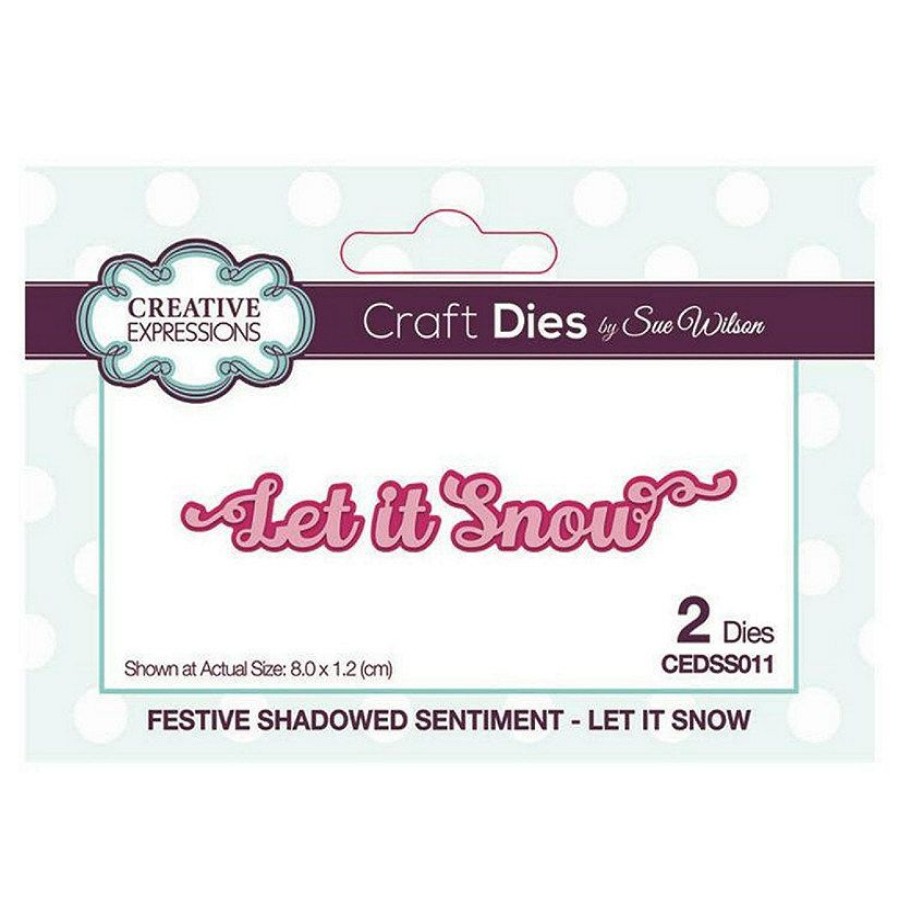 Craft Supplies * | Best Deal Creative Expressions Festive Shadowed Sentiment Let It Snow Craft Die