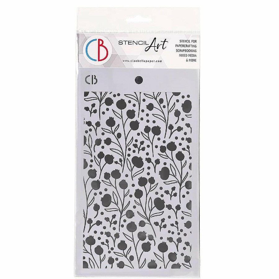 Craft Supplies * | Discount Ciao Bella Texture Stencil 5 8 Winter Berries