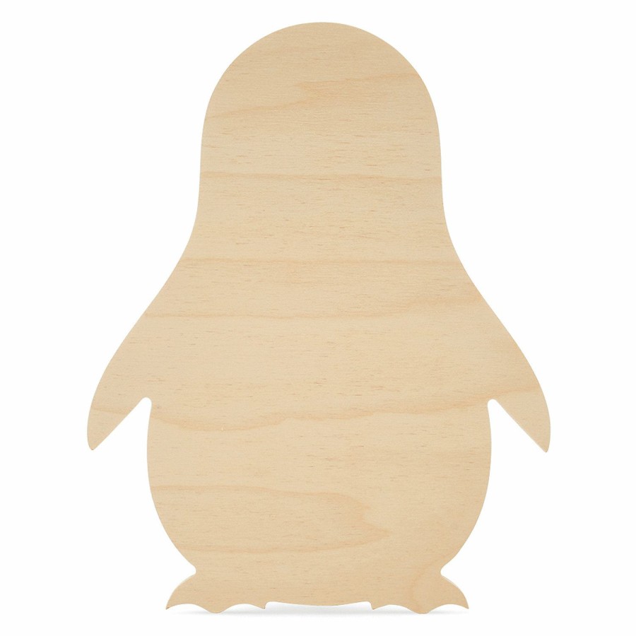 Adult Crafts * | Best Reviews Of Woodpeckers Crafts, Diy Unfinished Wood 18 Penguin Cutout Pack Of 3