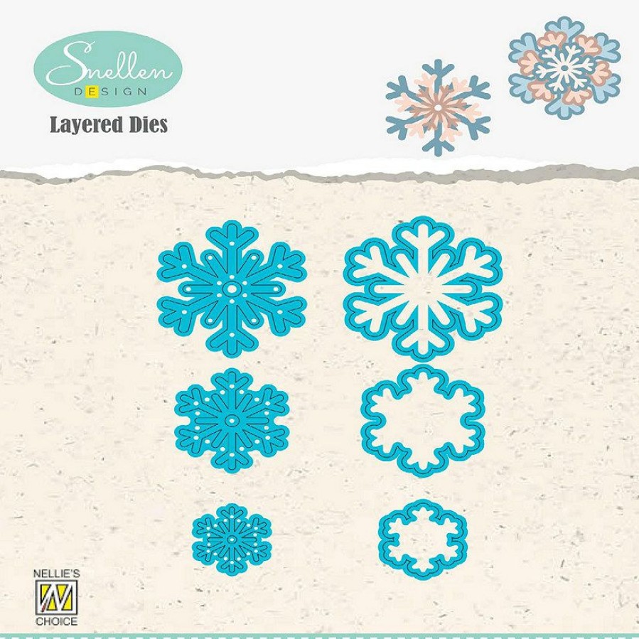 Craft Supplies * | Discount Nellie'S Choice Layered Combi Dies Snowflakes 03