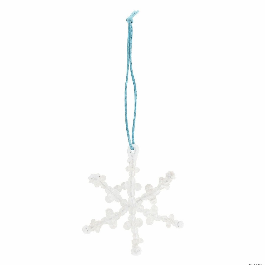 Crafts For Kids * | Best Sale Beaded Snowflake Ornament Kit Makes 12