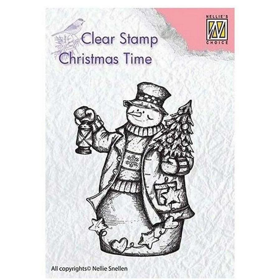 Craft Supplies * | Buy Nellie'S Choice Clear Stamp Snowman With Lantern