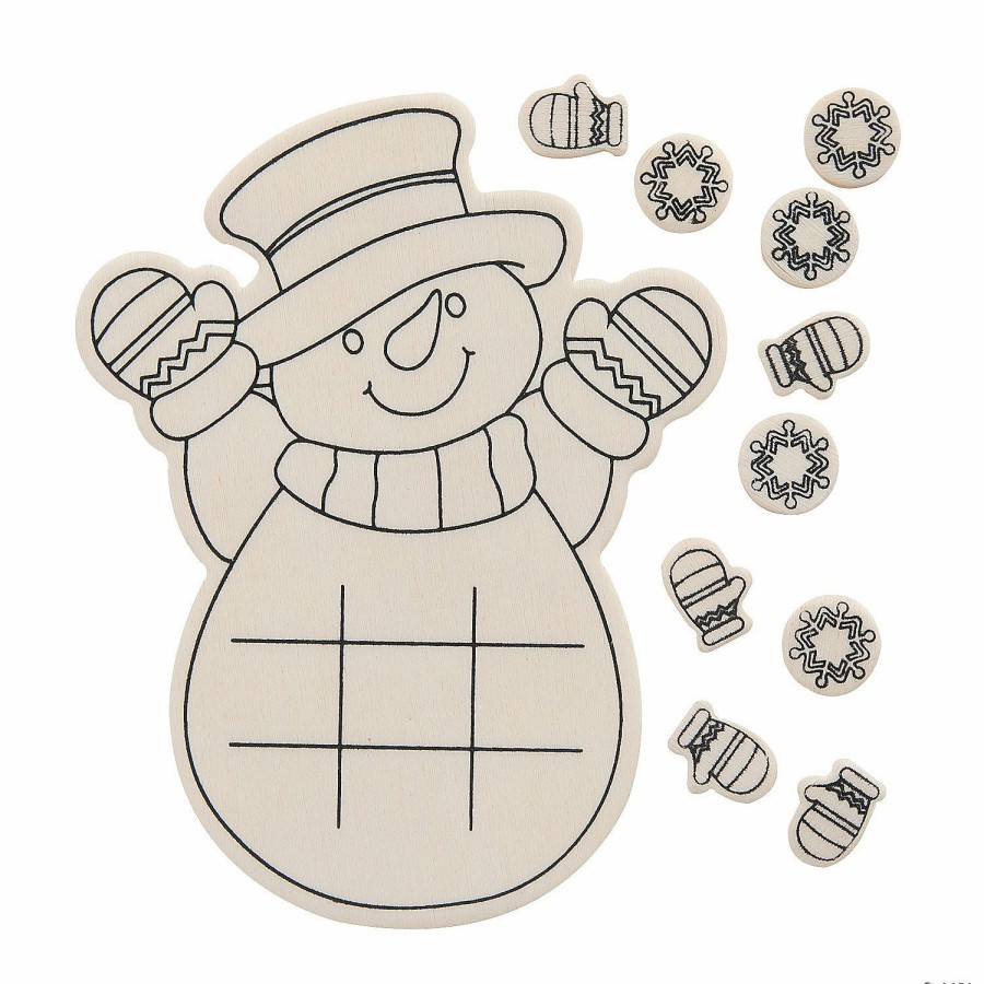 Crafts For Kids * | Best Sale Color Your Own Snowman Tic-Tac-Toe Kits 12 Pc.