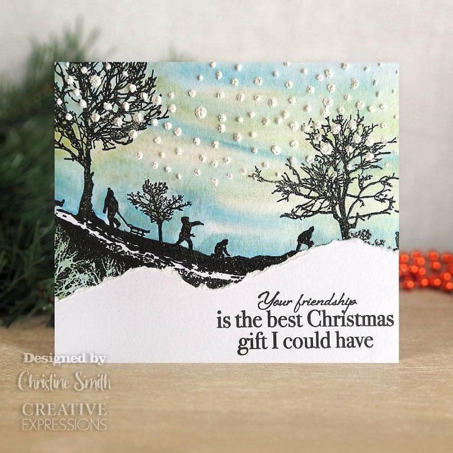 Craft Supplies * | Discount Creative Expressions Snowfall Dl Stencil