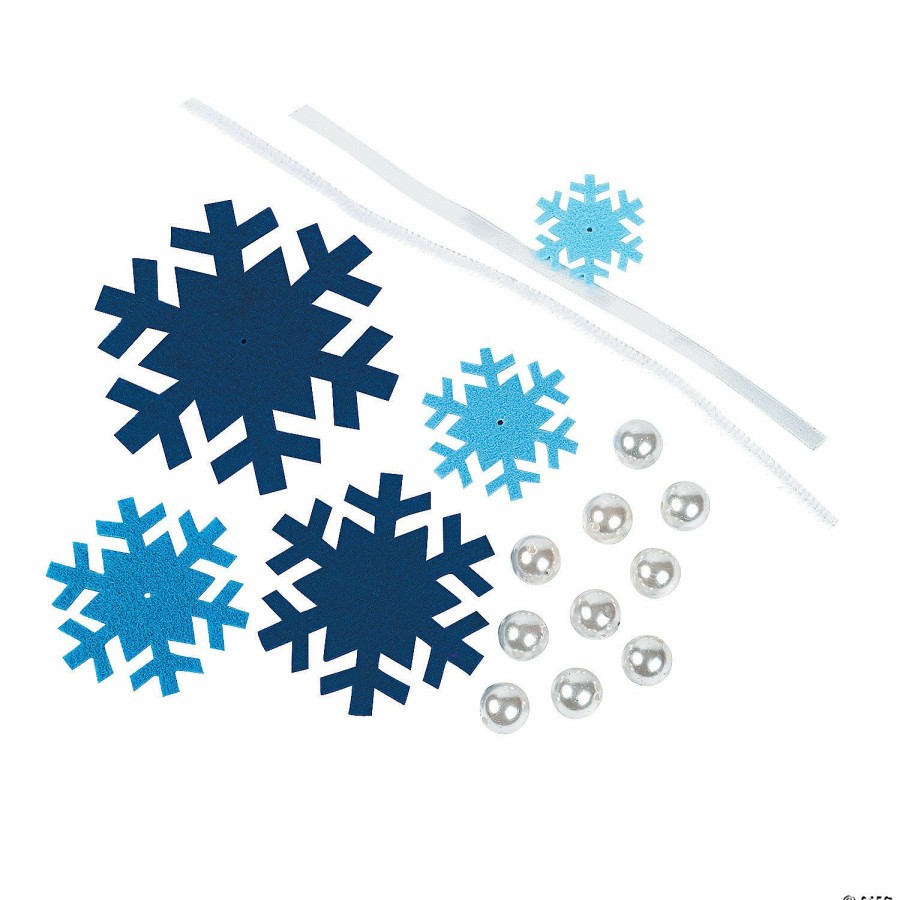 Crafts For Kids * | Deals Layered Blue Snowflake Ornament Craft Kit Makes 6