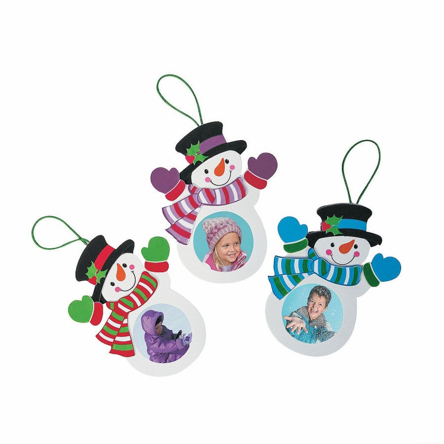 Crafts For Kids * | Best Pirce Snowman Picture Frame Ornament Craft Kit Makes 12