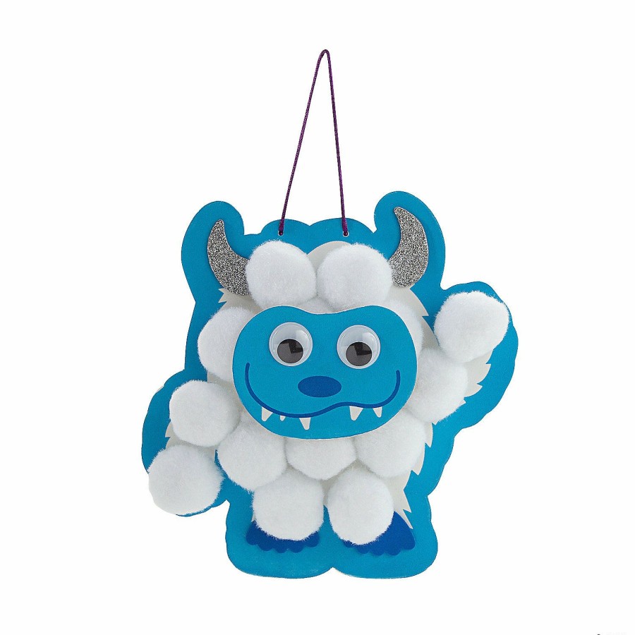 Crafts For Kids * | Discount Yeti Pom-Pom Ornament Craft Kit Makes 12