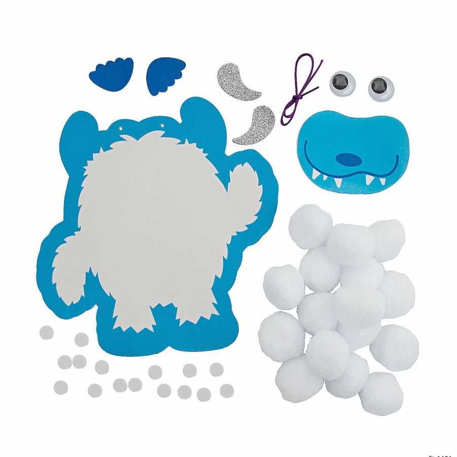 Crafts For Kids * | Discount Yeti Pom-Pom Ornament Craft Kit Makes 12