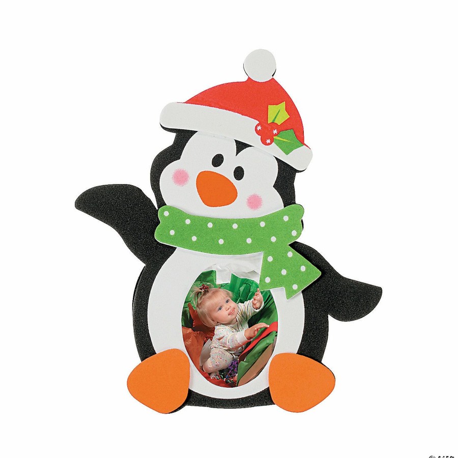 Crafts For Kids * | Best Reviews Of Holiday Penguin Picture Frame Magnet Craft Kit Makes 12