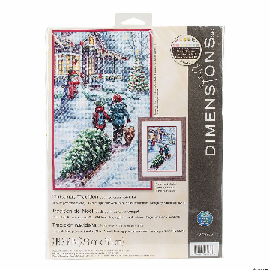 Craft Kits * | Buy Dimensions Counted Cross Stitch Kit 9 X14 Christmas Tradition (14 Count)