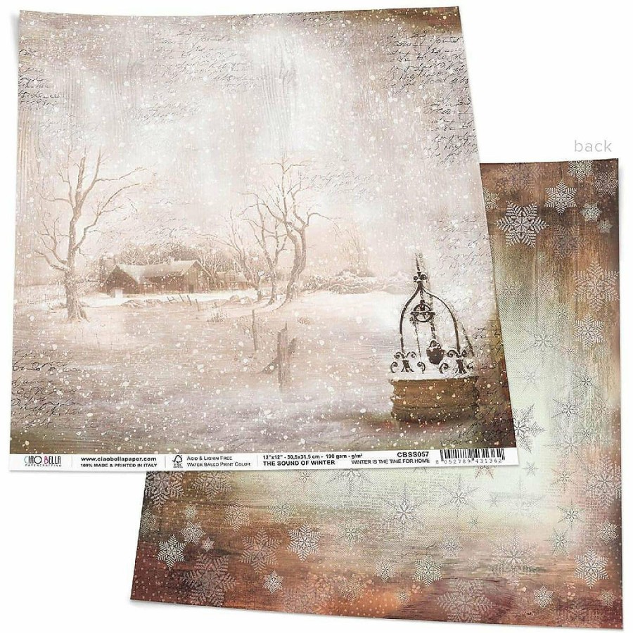 Craft Supplies * | Wholesale Ciao Bella Winter Is Time For Home Paper Sheet 12 12