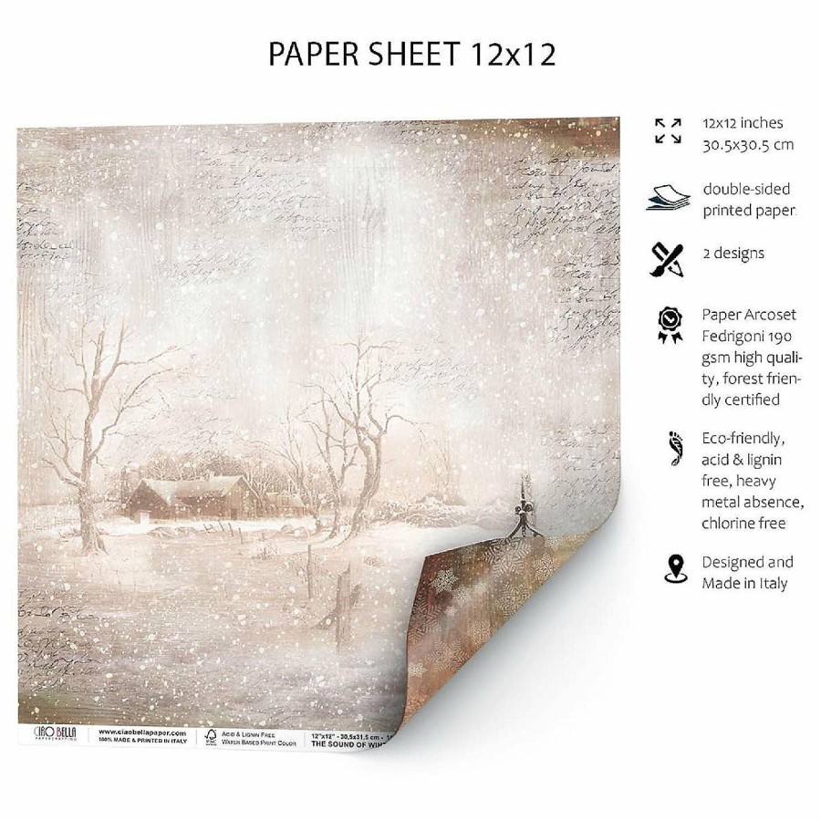 Craft Supplies * | Wholesale Ciao Bella Winter Is Time For Home Paper Sheet 12 12