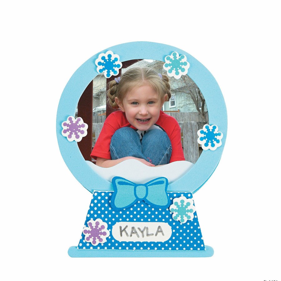 Crafts For Kids * | Buy Snow Globe Picture Frame Magnet Christmas Craft Kit Makes 12