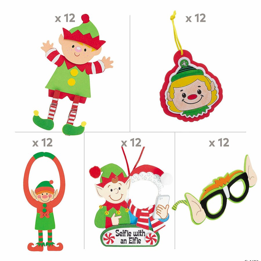 Craft Kits * | Promo Christmas Elf Craft Kit Assortment 60 Pc.