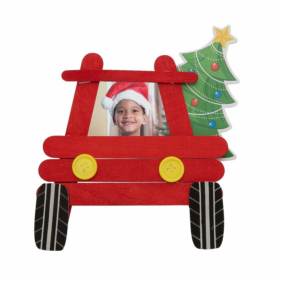 Crafts For Kids * | Promo Christmas Truck Picture Frame Magnet Craft Kit Makes 12