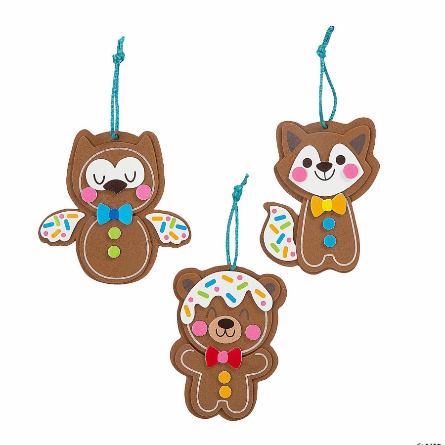 Crafts For Kids * | Top 10 Gingerbread Animal Christmas Craft Kit Makes 12.