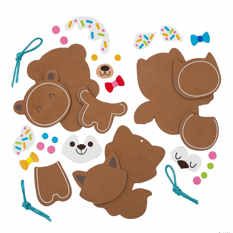 Crafts For Kids * | Top 10 Gingerbread Animal Christmas Craft Kit Makes 12.