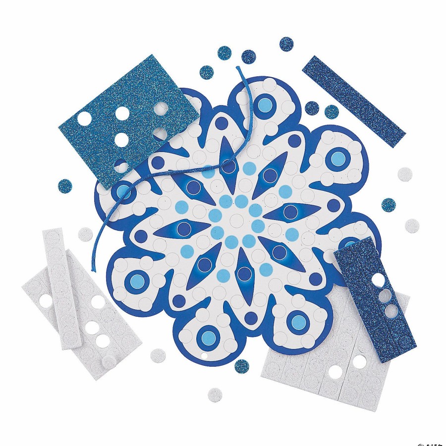 Crafts For Kids * | Hot Sale Snowflake Glitter Mosaic Craft Kit- Makes 12