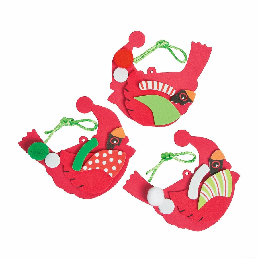 Crafts For Kids * | Discount Christmas Cardinal Ornament Craft Kit Makes 12