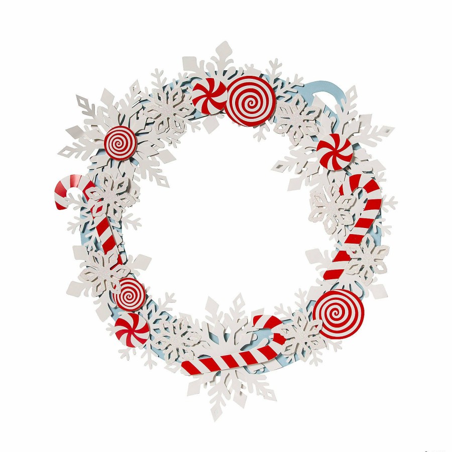 Crafts For Kids * | Top 10 Candy Cane & Snowflake Wreath Craft Kit Makes 1