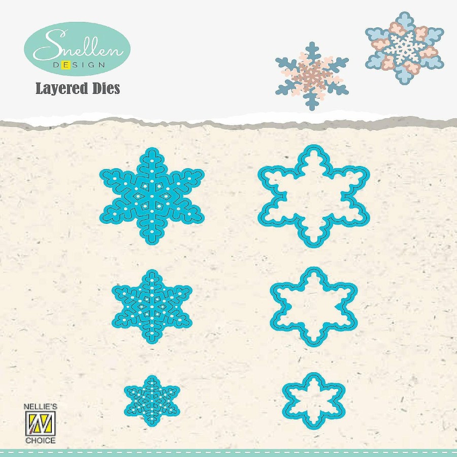 Craft Supplies * | Best Deal Nellie'S Choice Layered Combi Dies Snowflakes 01