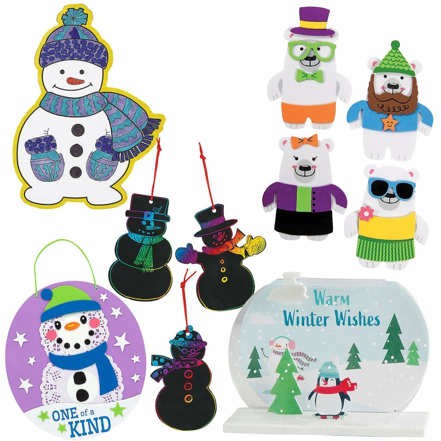 Crafts For Kids * | Best Deal Wonderful Winter Craft Kit Assortment Makes 72