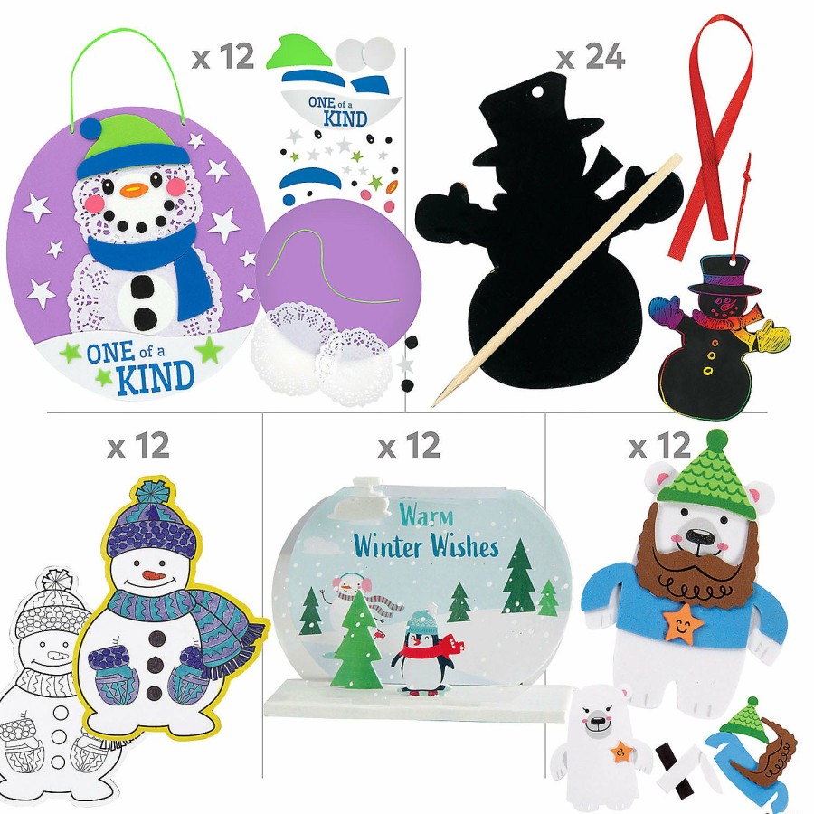 Crafts For Kids * | Best Deal Wonderful Winter Craft Kit Assortment Makes 72