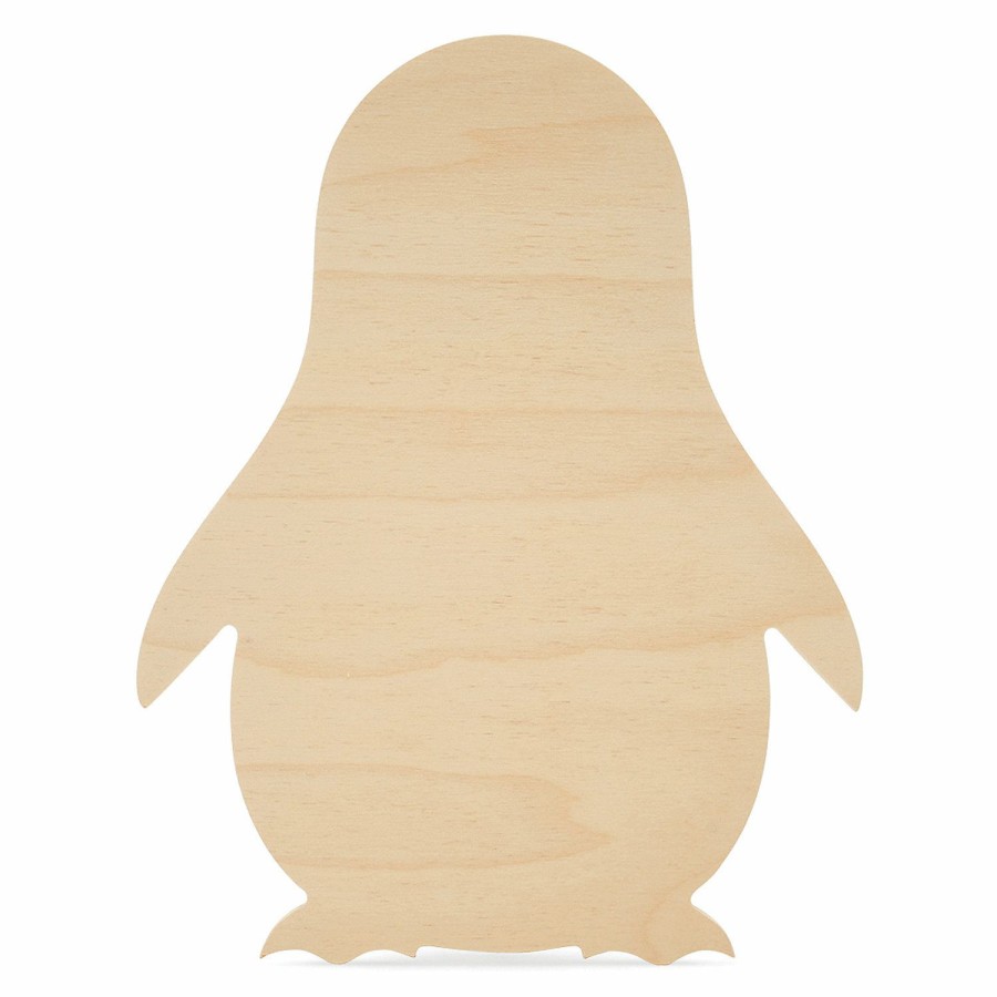 Adult Crafts * | Best Reviews Of Woodpeckers Crafts, Diy Unfinished Wood 6 Penguin Cutout Pack Of 6